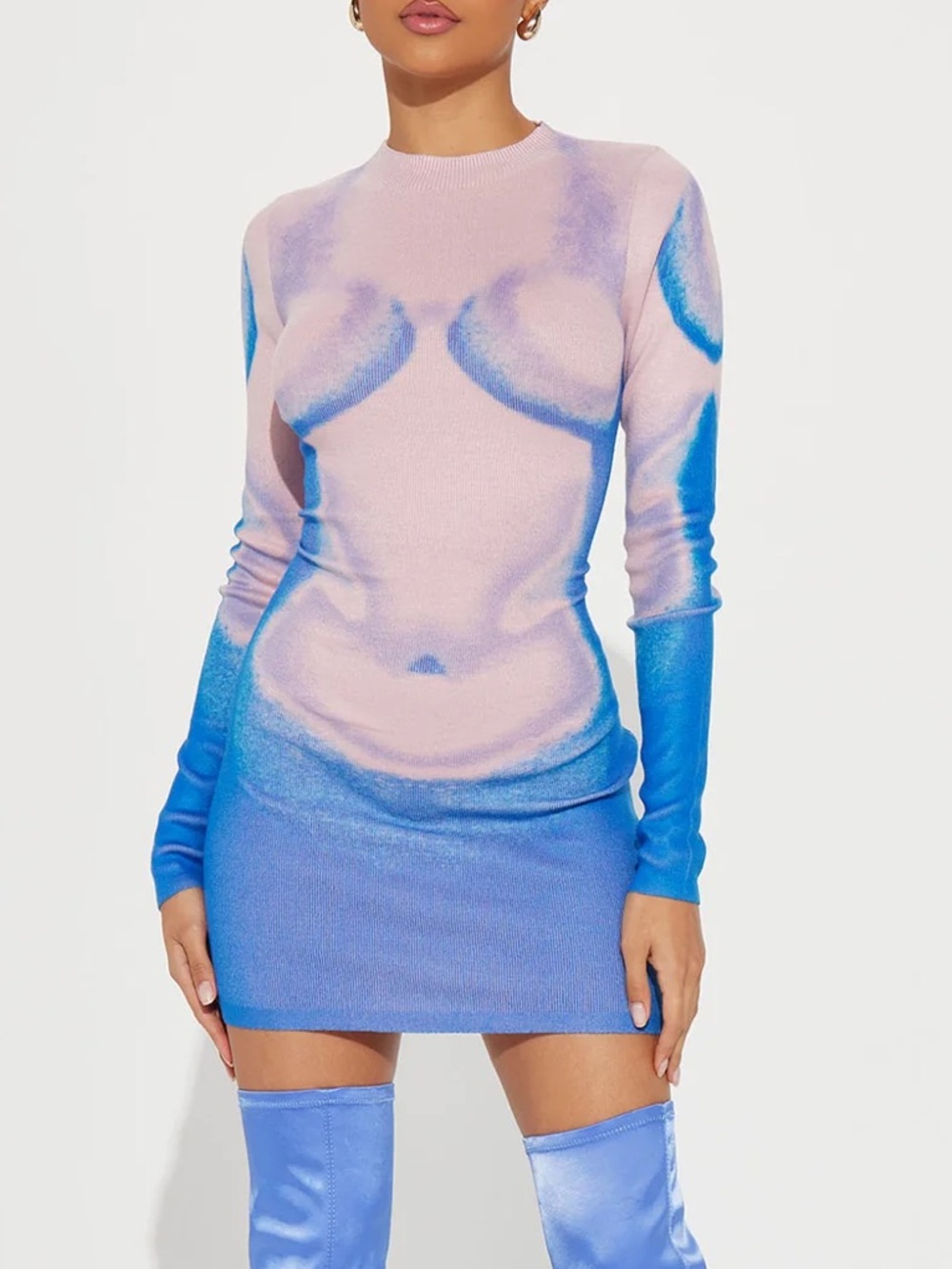 Ego Body Heat Sweater Dress - Royal